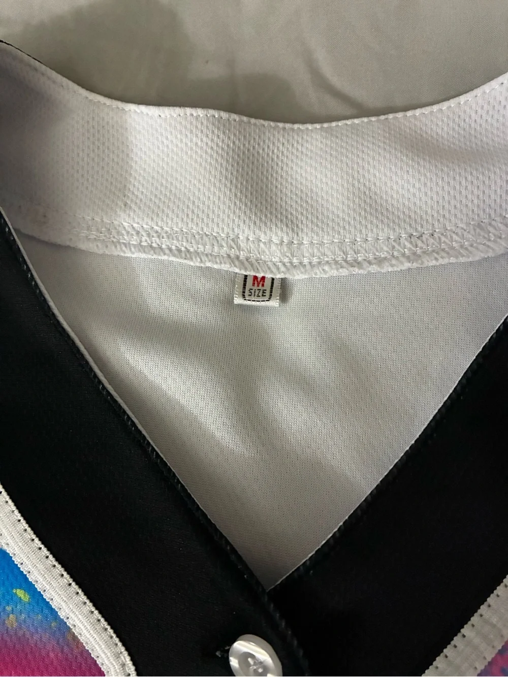 Bel-Air White Graphic Baseball Jersey - Multicolor Print
